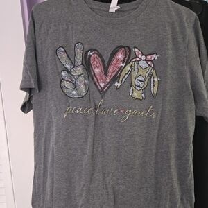 Bella Canvas Gray Women Tee with Peace Love Goats Design